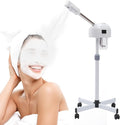 Professional Facial Steamer, Face Steamer for Facial with Hot Mist Function, Free-Standing Ozone Facial Steamer On Wheels, 360° Rotatable Nozzle for Beauty Salon or Home (110)