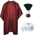 hair cutting cape set, salon barber cape with duster brush and disposable barber neck strip Salon Barber Cape for Men, Women