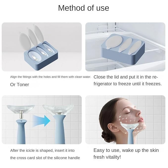 Women's Facial Ice Roller Can Tighten Skin, Relieve Headaches and Dizziness, and is A Physical Cooling Tool That Can Be Frozen and Reused.