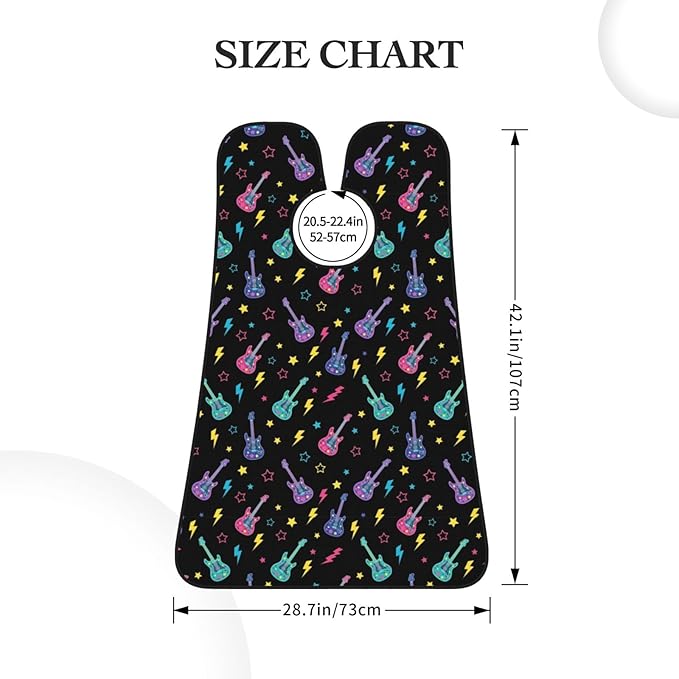 Beard Apron Hair Catcher, Trippy Electric Guitars Shave Bib, Waterproof Non-Stick Shaving Bib, Trimming Grooming Tool for Dad Men Anniversary