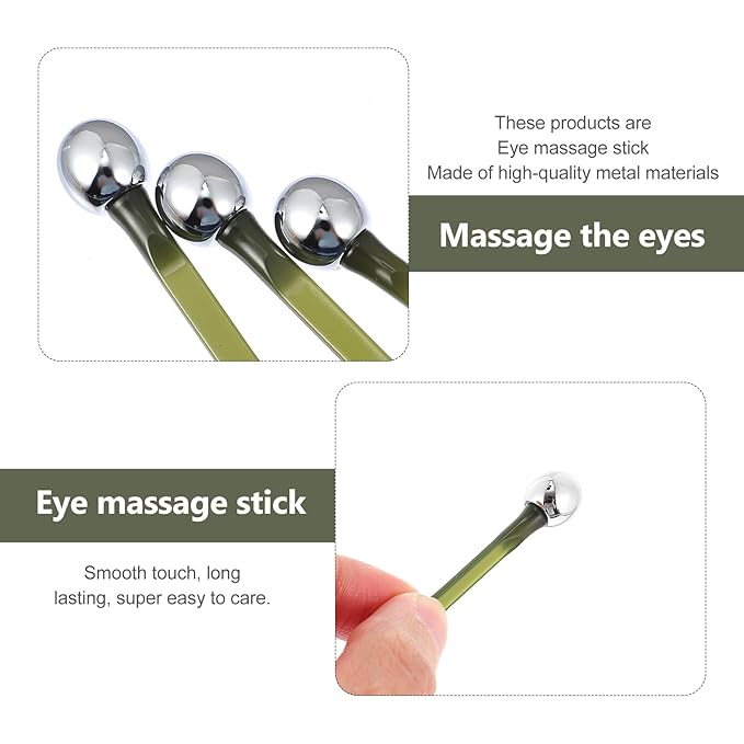 EXCEART Eye Essence Stick Metal Massage Rod 6Pcs Eye Cream Applicator Wand for Care and Skin Massage Portable Roller Tool to Reduce Fatigue and Promote Circulation