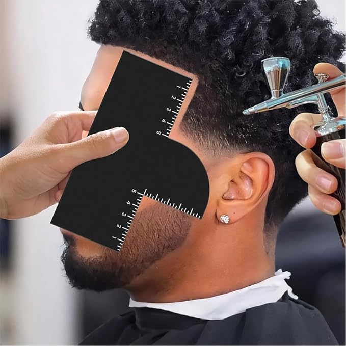 Beard Shaper Tool for Men Professional Beard Line Up & Edging Kit with Measurement Guide Head Shaping Styling Tool for Hairline, Neckline, Cheek Lines