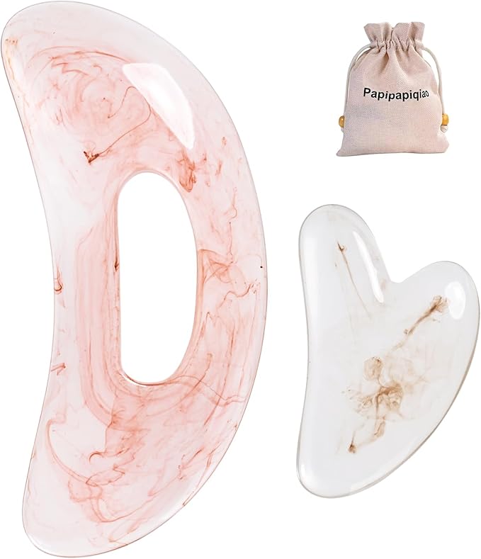 Large Body Gua Sha Tool for Lymphatic Drainage,Cellulite, Sculpting and Sore Muscles,Grip-Friendly with Smooth Resin & Ergonomic Design for Jawline, Neck,Thighs and Stomach Pink Resin Prop 65 Tested