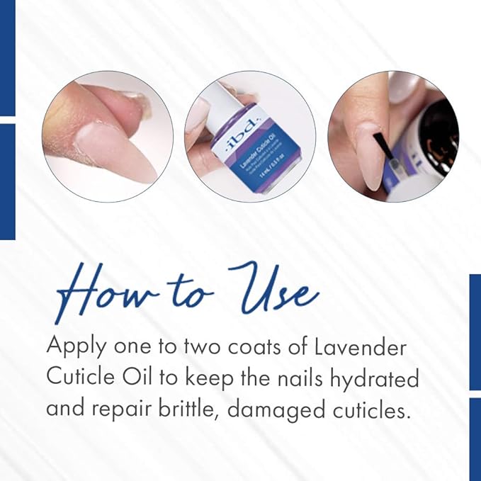 IBD Lavender Cuticle Oil – Moisturizing Nail Oil for Growth & Strength, Repair Damaged Nails, Cuticle Softener, Lavender Scent, 0.5 fl oz