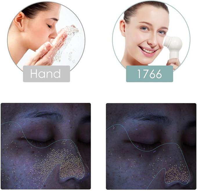 Face Scrubber Exfoliator, TOUCHBeauty Upgraded Rechargeable Electric Facial Cleansing Brushes with 3 Brush Heads,360° Spin Rotation for Exfoliating, Massaging and Deep Cleansing, Waterproof