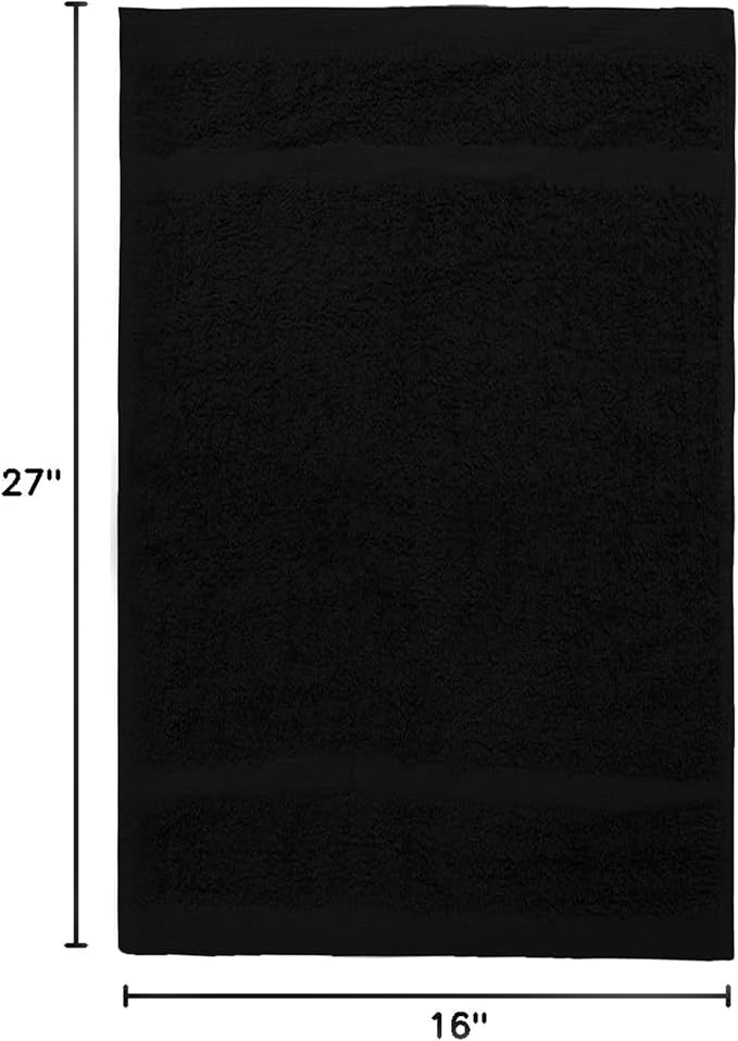 Avalon Towels Salon Towel - Black and White Hand Towels Bulk Pack of 24 - 100% Cotton Absorbent Spa, Facial & Gym Towel for Working Out - 16x27 Inches (Not Bleach Proof)