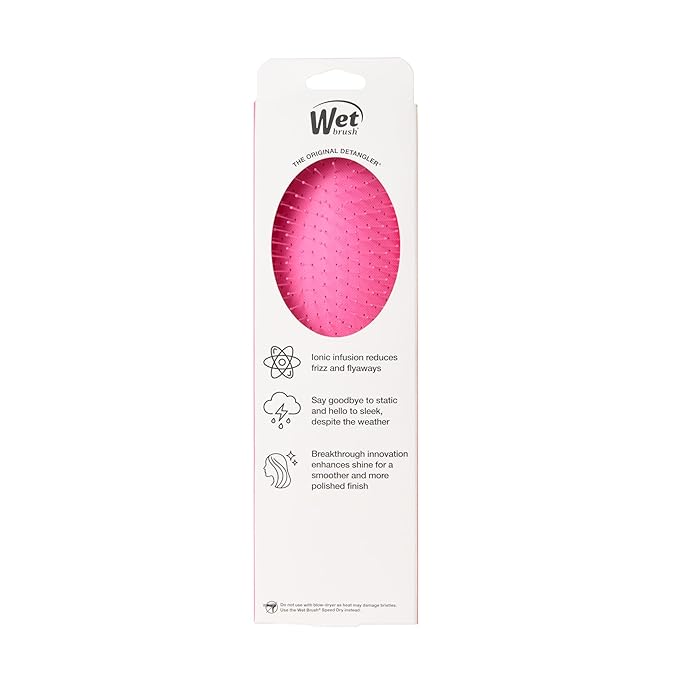 Wet Brush Frizz-Free Detangler Brush with Ionic Technology, Pink, Provides Frizz Control, Reduces Static, and Smooths All Hair Types, Best For Dry Hair, Made for Women, Men & Kids