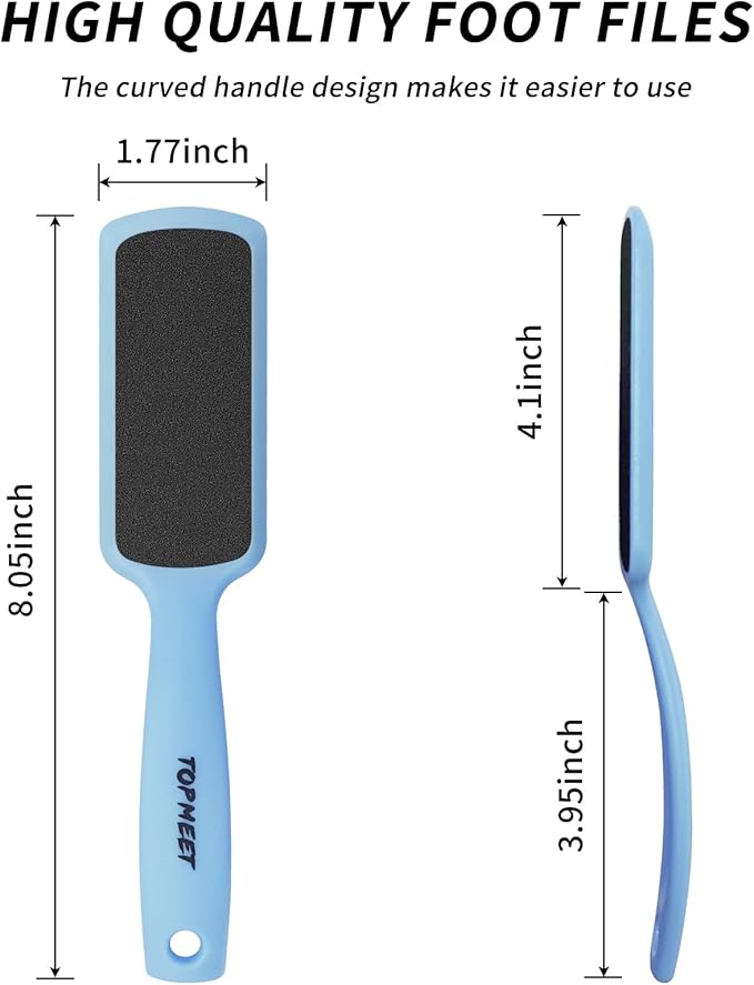 Foot File for Dead Skin - Dual Sided Foot Rasp Callus Removers, Professional Pedicure Tool for Soft, Smooth Feet (Blue)