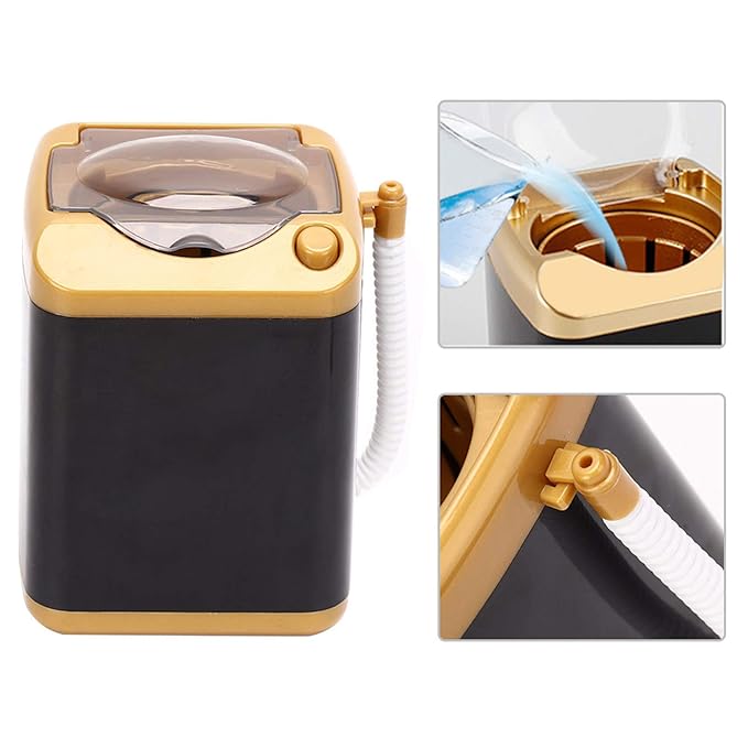 Sonew Cosmetic Tool Cleansing Machine, Electric Mini Washing Machine, Mini Makeup Tool Blensh Children Toy Gift(gold)