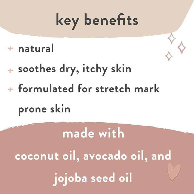 The Honest Company Mama Hydrating and Soothing Glow On Body Belly Oil,Plant Based Hypoallergenic,Fragrance-Free,4.2 fl oz,(Pack of 2)