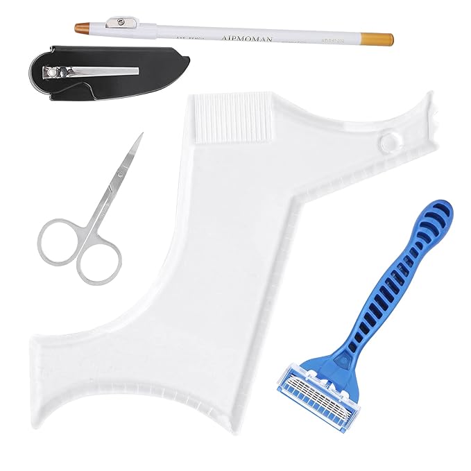 Beard Grooming Kit for Men, Beard Shaping Tool,with Beard Stencil Shaping & Grooming Mustache and Beard Comb kit for Modern Men with Hair Grooming