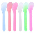 6Pcs Makeup Scoops Spatulas, Plastic Beauty Spoon Cream Brush Random Color Reusable Cosmetic Mask Mixing Spoon Makeup Tools for Lotions Cream and Sampling Tool