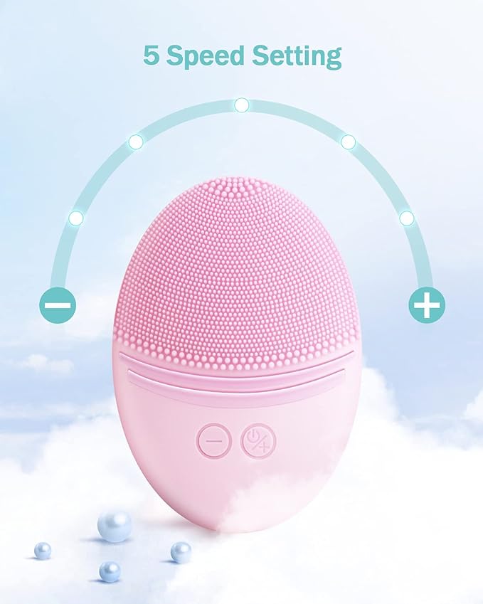 EZBASICS Facial Steamer Bundled with Facial Cleansing Brush Pink
