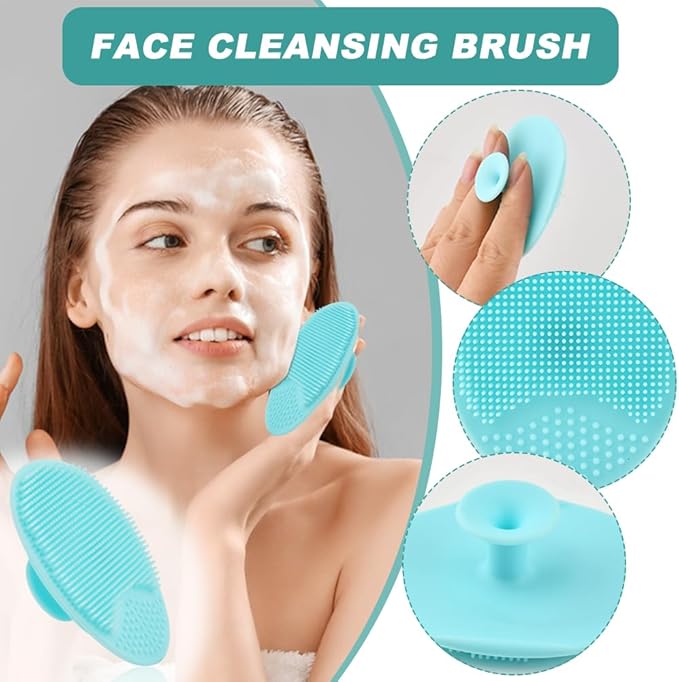 2-in-1 Blackhead Remover Tool for Face & Nose – Pore Cleaning Brush, Face Scrubber, Skin Care Scraper, Mask Applicator & Spatula for Men and Women | Deep Cleansing | Blue