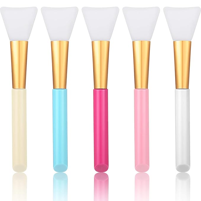 Patelai 20 Pieces Soft Silicone Facial Mud Applicator Clay Tools Face Mask Brushes Beauty Tools for Sleeping Mud Mask Hairless Body Lotion and Body Butter