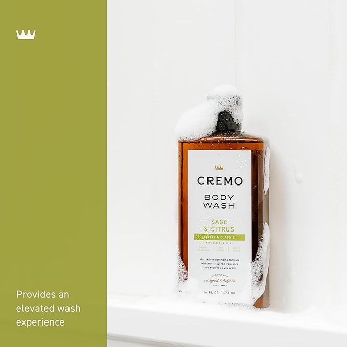 Cremo Body Wash for Men, Rich-Lathering Sage and Citrus, 16 Fl Oz
