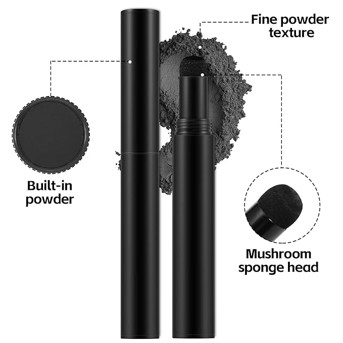 Beard Pen Filler Styling Kit for Men, 4-tip Beard Filler Pencil (Black), Soft Cotton Tip, Long Lasting Waterproof, Beard Stick Beard Shadow, Beard Shaping Tool for Hairline and Beard Fillers