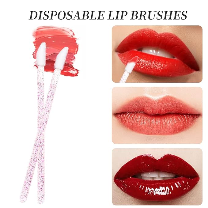 300 PCS Eyelash Extension Supplies Kit Disposable Micro Swab Brush Eyebrow Spoolies Lip Stick Brush Mascara Wand Applicator Makeup Brush Tool (Purple Sets)