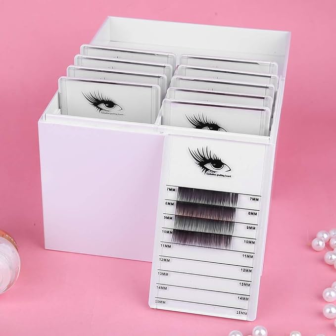 10-Layer Eyelash Extension Storage Box, Acrylic False Eyelash Makeup Organizer Holders, Makeup Cosmetic Case for Grafting Eyelash Extension Tool