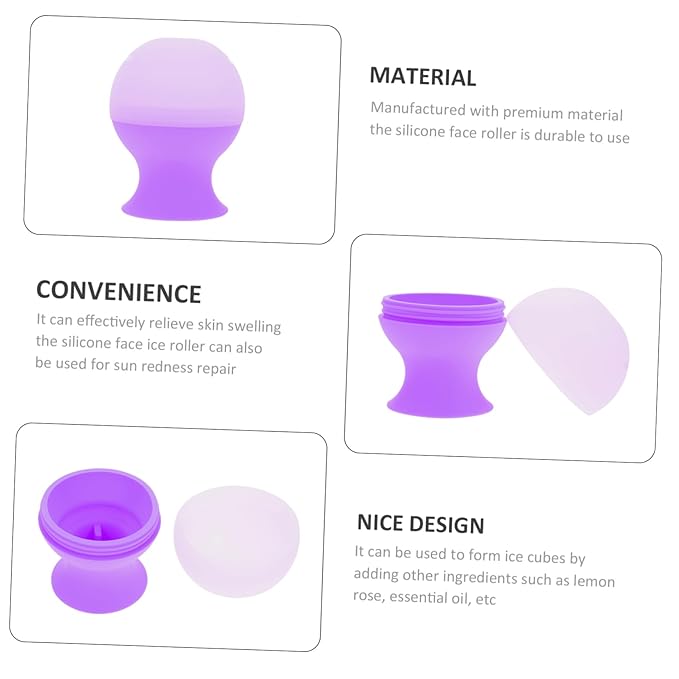 NOLITOY Ice Facial Roller Reusable Silicone Skin Mold for Puffiness Relief and Skin Repair for Face Care and Easy to Use Purple