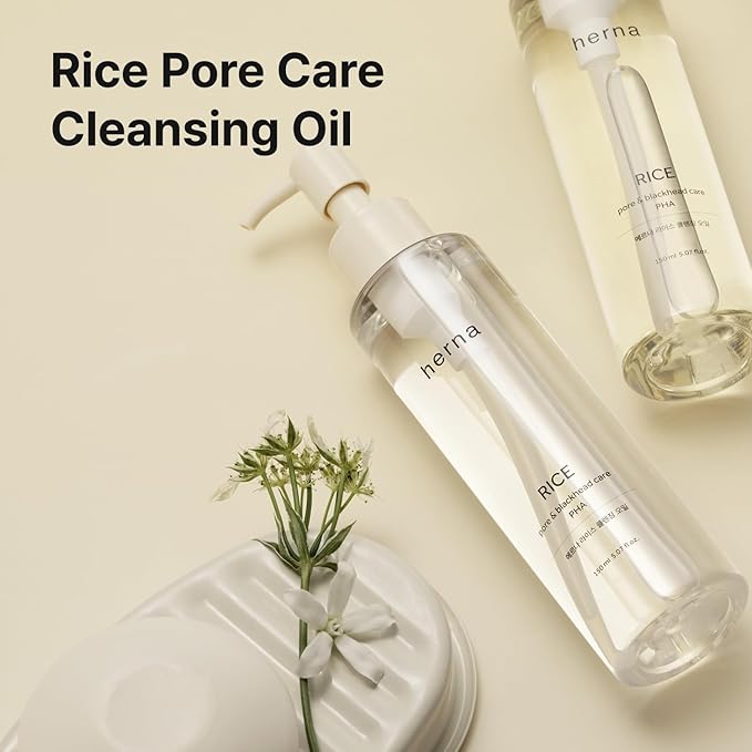 Rice Pore Care PHA Blackhead Remover Cleansing Oil - Makeup & Blackhead Remover, Pore Care with PHA & 10 Seed Oils, Lightweight Pore Cleanser, for Normal & Oily Skin 5.07fl.oz(150ml)
