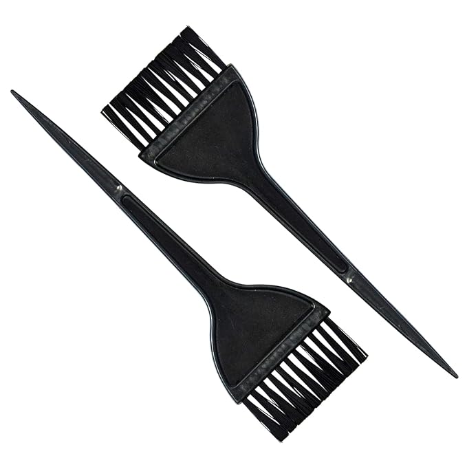 2-Pack Hair Dye Brushes - Reusable Applicator Brushes for Hair Stylists, Salon Use, and Home DIY Dyeing for Men and Women (2 Pack)