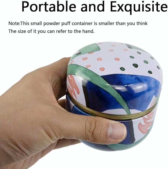 FOTN Body Powder Puff and Container for Dusting Powder,Powder Puff for Body Powder,Body Powder Container for Baby Women Loose Powder Containers (Abstract)