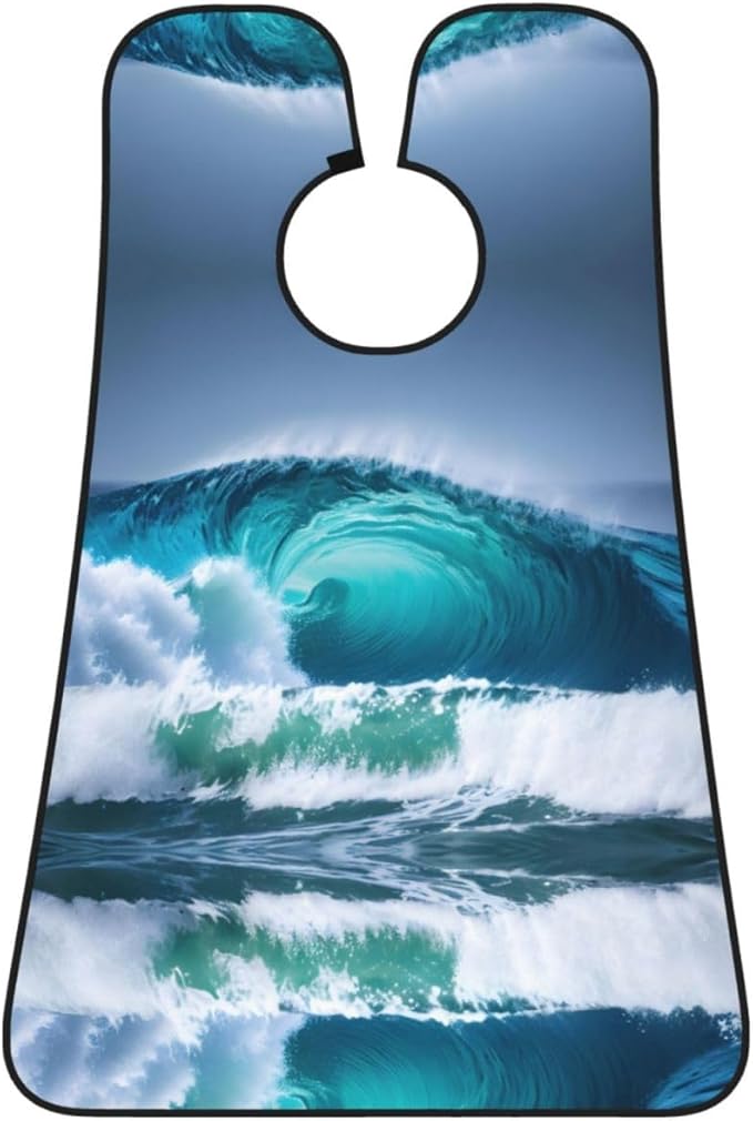 Tahiti Beach Print Beard Bib Shaving Apron, Beard Hair Trimming Cape Gift For Dad