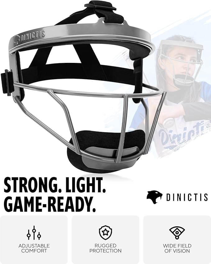 Dinictis Softball Face Mask, Lightweight, Comfortable, with Wide Field Vision, Durable and Safe Face Guards, Premium Protective Softball Fielder's Mask