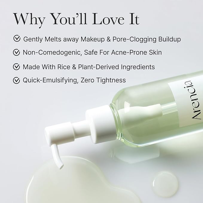ARENCIA Pore Melt Mochi Makeup-Removing Cleansing Oil, Non-Comedogenic, Rice Amino Acids HD, Vitamin E, Cica, & Ceramide, 6.76 fl oz (Pack of 2)
