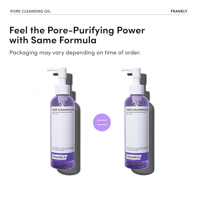 FRANKLY Pore Cleansing Oil, Oil Cleanser for Face l Makeup Blackhead Remover with BHA & LHA, Amino Acids, Hyaluronic Acid l All Skin Types, Korean Skin Care 6.8 fl oz