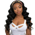 XSY Headband Wig Human Hair Body Wave Headband Wigs for Black Women Brazilian Glueless None Lace Front Wigs Wear and Go Half Wigs 150% Density Natural Color 22 Inch