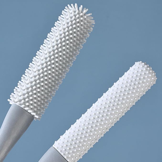 OWIIZI Toe Cleaning Brush 15.7" Foot Scrubber in Shower with Long Handle Silicone Gap Brush Between Toes Cleaner Soft Feet Care Scrub for Seniors,Elderly, Men and Women- 2Pack