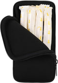 Tampon Storage Bag, Neoprene Tampon Organizer Case with Zipper Small Pouch for Feminine Products Portable Period Bags for Women,Ladies (Black, 2pcs)