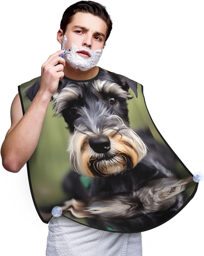 Pinks Cherry Blossoms Print Beard Bib Shaving Apron, Beard Hair Trimming Cape Gift For Dad
