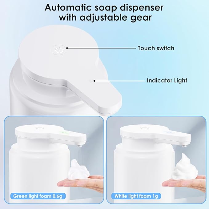 Automatic Soap Dispenser Touchless Foaming: Soap Dispenser Rechargeable for Bathroom