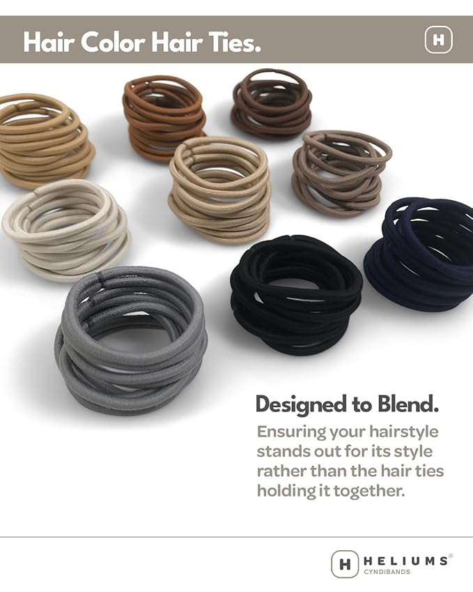 Cyndibands Elastic Hair Ties – Light Blonde - No Damage 4mm Ponytail Holders for Women & Kids, 24-Pack Hair Elastics in Neutral Colors
