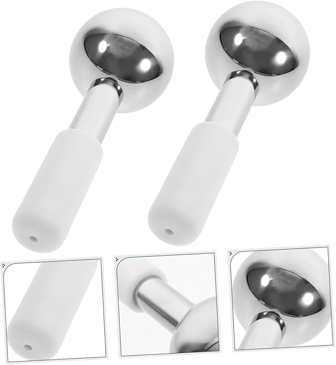 2pcs Stainless Steel Face Ice Globes Massage Balls for Facial Roller for Skincare Suitable for Skin Types Massage Tool