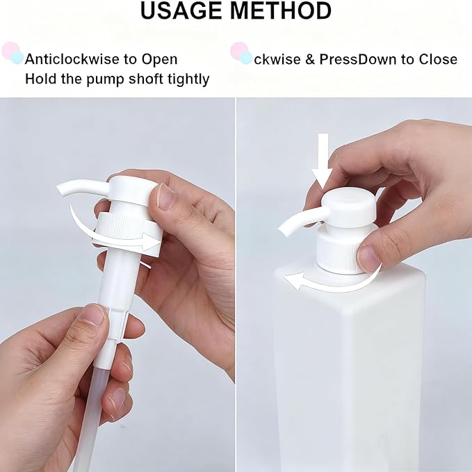 Modern Shampoo and Conditioner Dispenser (21 oz, Pack of 3) Refillable Pump Bottle Set Empty Shower Plastic Bottles with Pump for Bathroom Body Wash Soap and Shower