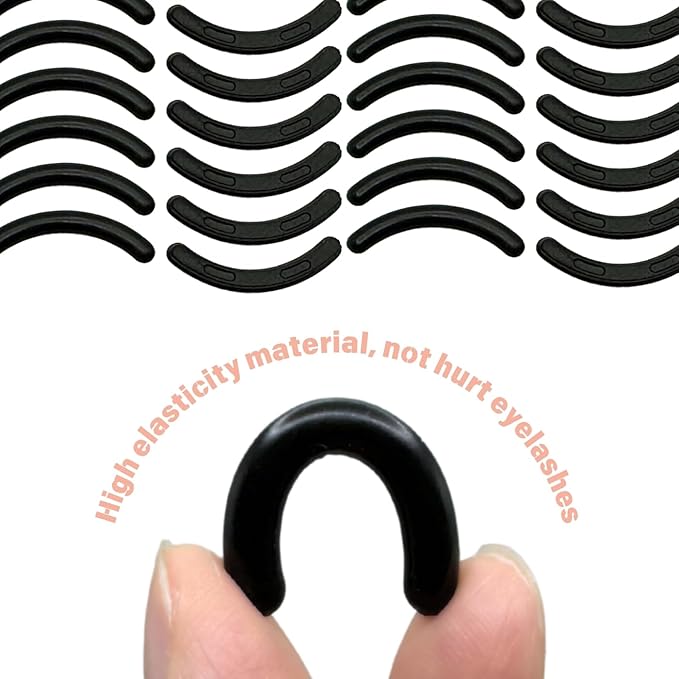 100PCS Eyelash Curler Refills Compatible with Tweezerman Eye Lash and Cosmetic Accessory Silicone Soft Rubber Curler, Lash Curler Refill Pads, Black