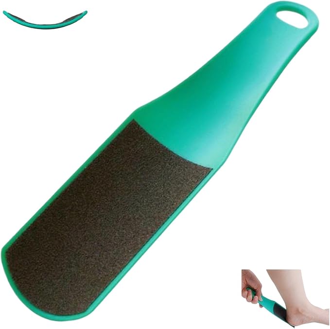 U-Shaped Curved Foot File, Double-Sided Dead Skin Callus Remover, Foot Scrubber for Wet and Dry Feet – Curved Design for Full Heel & Side Exfoliation‌, 1 PCS Light Green