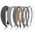 AHONEY 7 Pack Grey Headbands for Women Girls Headbands Non Slip Hairbands Y2K Hair Accessories Multi-style Headband Pack Diademas Para Mujer