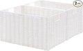 Vagusicc Wicker Storage Basket, Set of 2 Hand-Woven Paper Rope Wicker Basket, Small Storage Baskets for Organizing Toilet Paper Basket, Foldable Large Cube Storage Organizer Bins for Shelves (White)