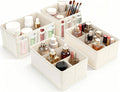 VERONLY Cosmetic Storage Bins Makeup Organizer, Adjustable Multifunction Storage Box Desk Drawer Divider for Makeup Brushes, Bathroom Countertop or Dresser, Set of 4