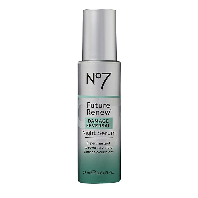 No7 Future Renew Damage Reversal Night Serum - Anti-Aging Peptides Serum for Face - Formulated with Hyaluronic Acid & Niacinamide to Help Reverse Visible Signs of Skin Damage Overnight (0.84 Fl Oz)