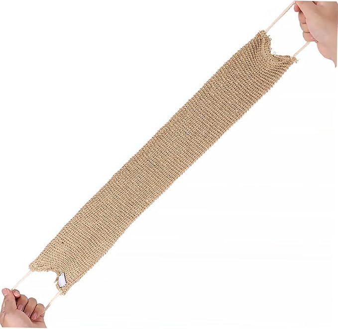 2Pcs Back Scrubber Strap Exfoliating Bath Towel for Back Washing Ramie Jute Material Shower Accessory for Skin Care and Relaxation