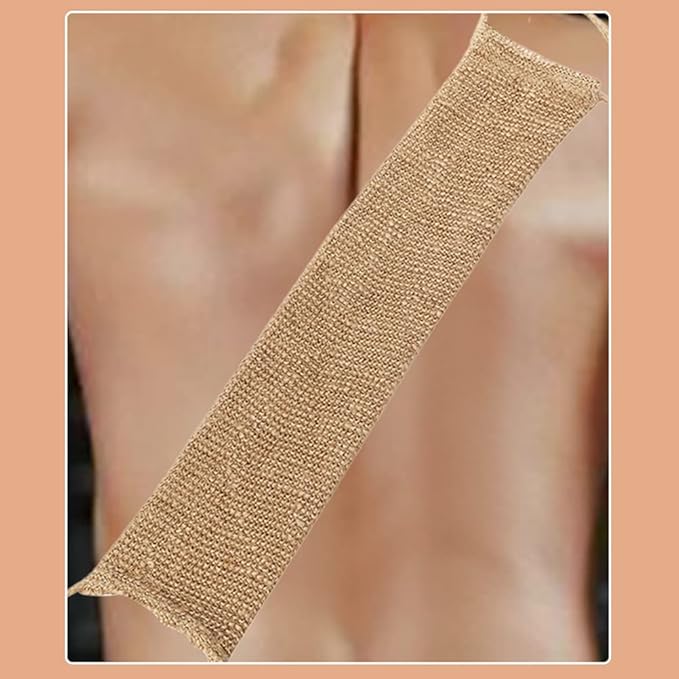 Exfoliating Body Scrubber,2pcs Jute Back Scrubber,Exfoliator Loofah Back Scrubber,Bath Wash Deep Cleaning Glove and Strap,Body Exfoliator Bathing Accessories for Face Back (As