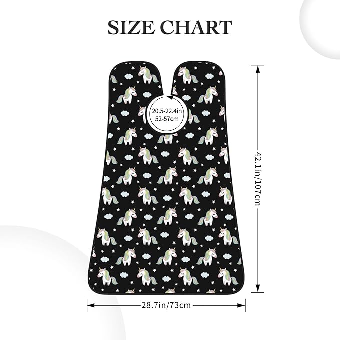 Men's Shaving Accessory Rainbow Unicorn Star Black, Waterproof Beard Apron with Hair Catcher & Suction Cups