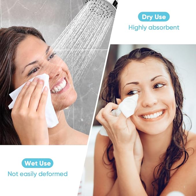 Orighty Disposable Face Towel, Biodegradable Clean Facial Towels, Super Soft Makeup Remover Wipes, Absorbent Facial Wash Cloth for Makeup Removing, Facial Cleansing, Nursing, Outdoor, 600 Count