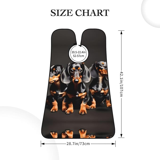 Three Dachshunds Print Beard Bib Shaving Apron, Beard Hair Trimming Cape Gift For Dad